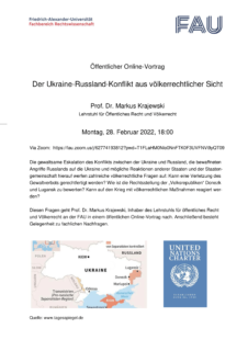 Zum Artikel "Online-Vortrag: „Der Ukraine-Russland-Konflikt aus völkerrechtlicher Sicht“"
