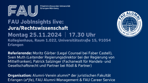 Zum Artikel "FAU JobInsights live am 25.11.2024"