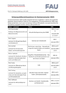 Zum Artikel "Schwerpunktbereichsseminare im Sommersemester 2025"